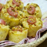 Muffin salati mortadella e pistacchi