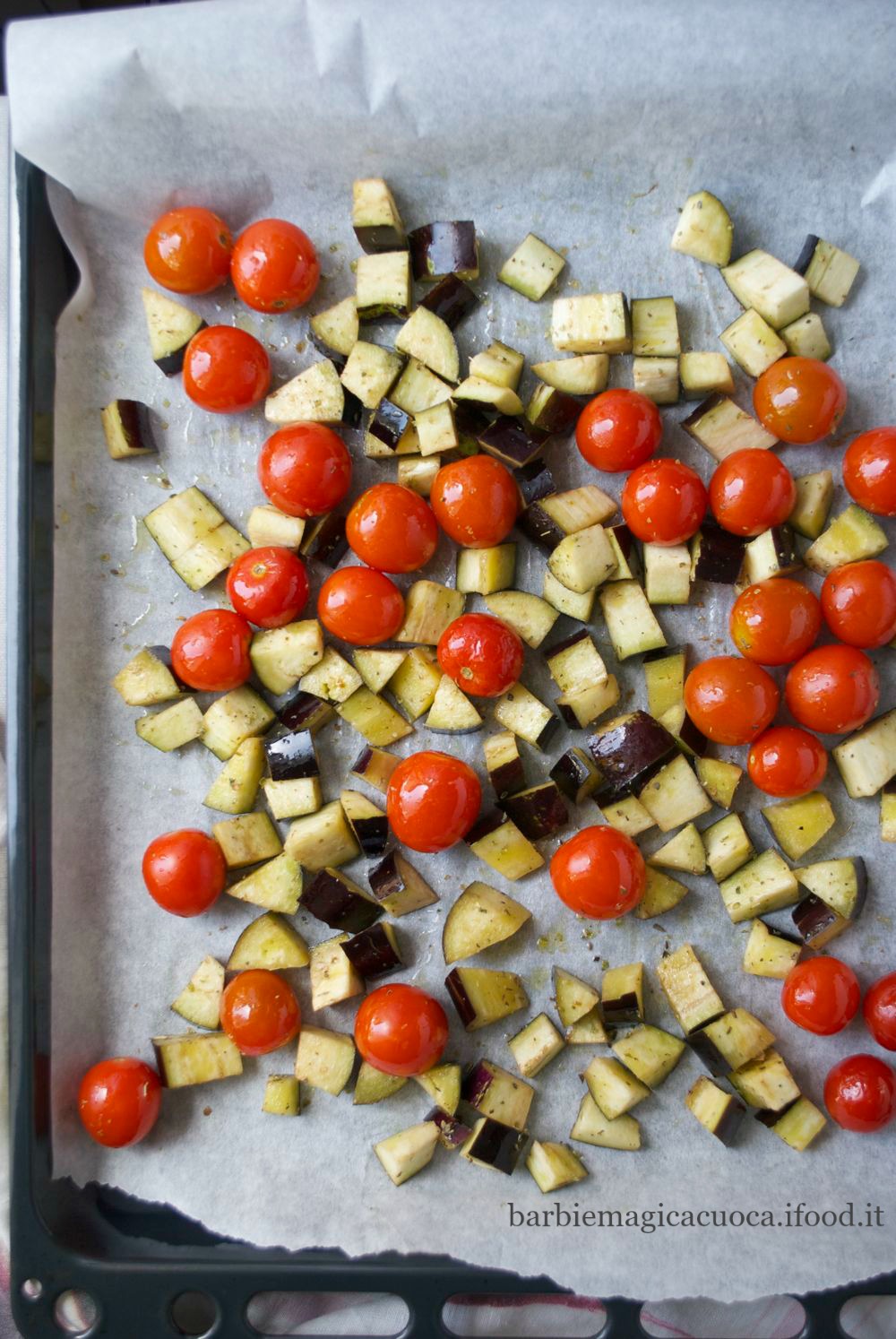 Pasta fredda con melanzane e pomodorini al forno - Barbie Magica Cuoca ...