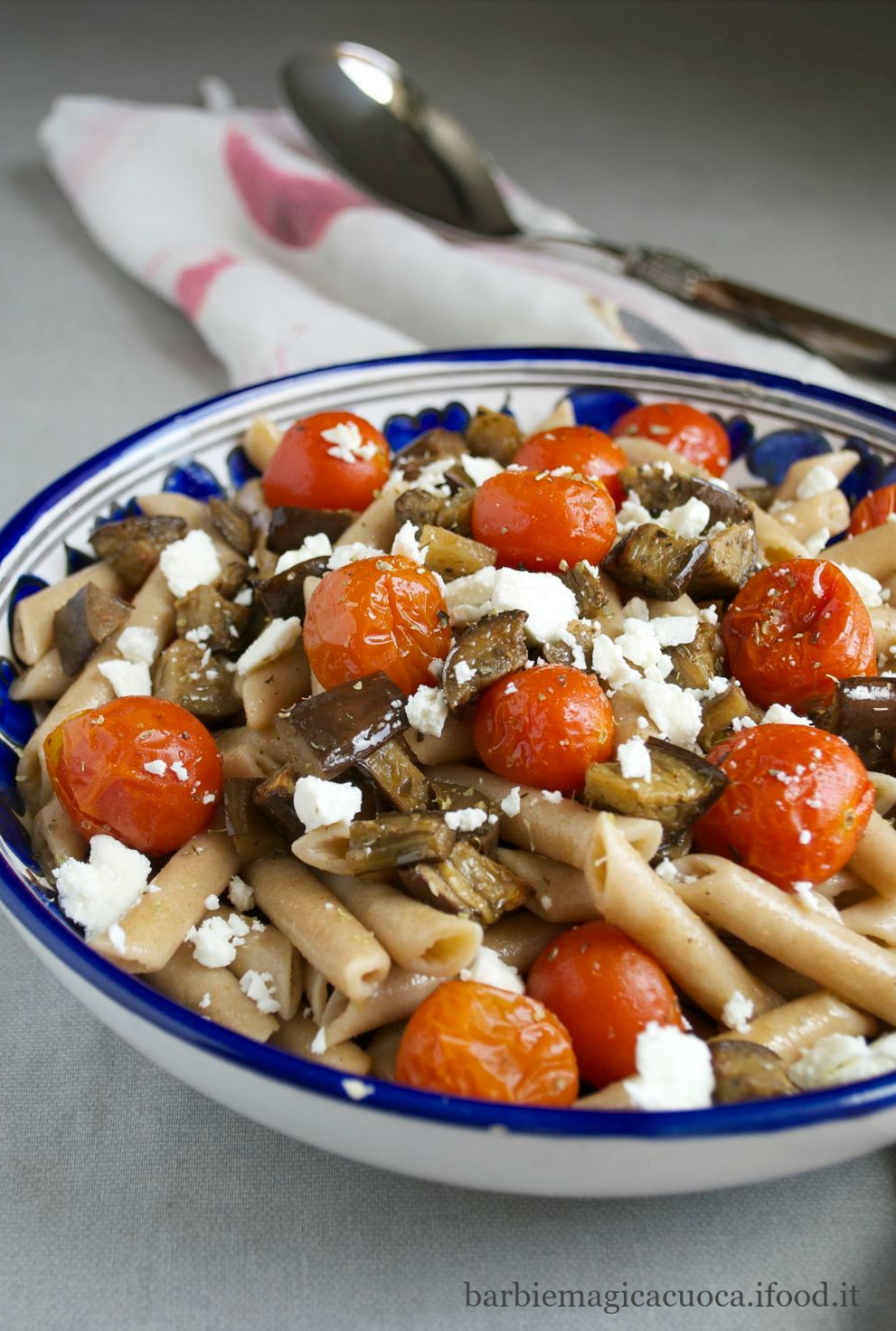 Pasta fredda con melanzane e pomodorini al forno - Barbie Magica Cuoca ...