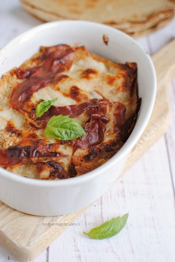 Lasagna di pane carasau con zucchine e Prosciutto di Modena DOP